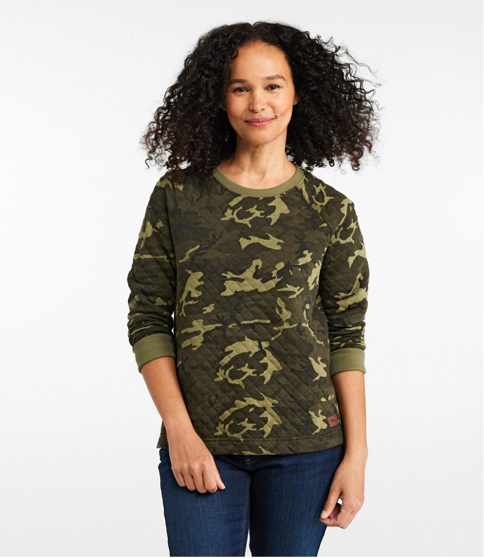 Crewneck Pullover Print Women's Quilted Sweatshirt