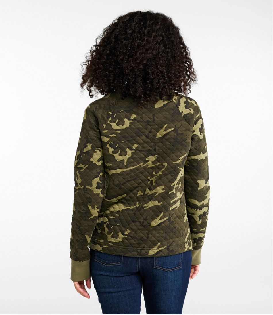 Crewneck Pullover Print Women's Quilted Sweatshirt