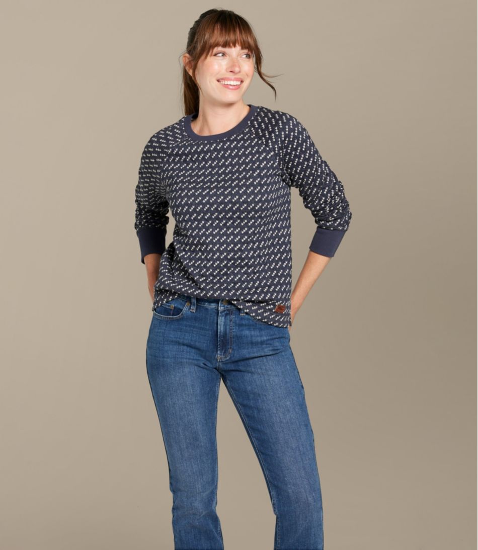 Crewneck Pullover Print Women's Quilted Sweatshirt