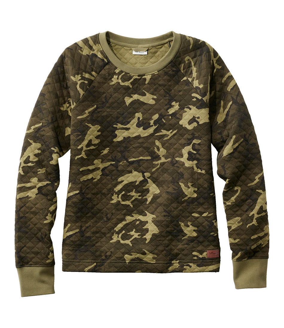 Crewneck Pullover Print Women's Quilted Sweatshirt