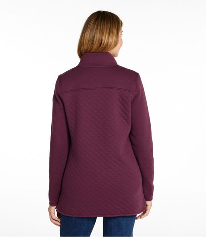 Women's Quilted Sweatshirt, Mockneck Tunic