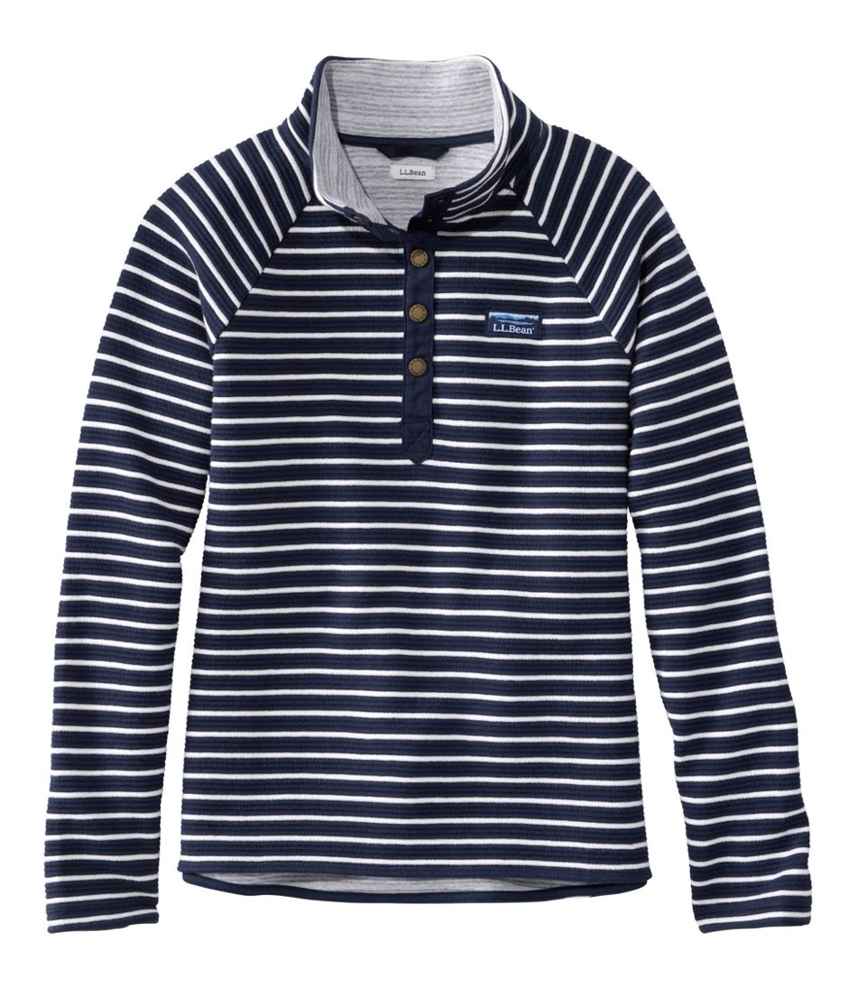 Women's Lakewashed Double-Knit Quarter-Snap Stripe