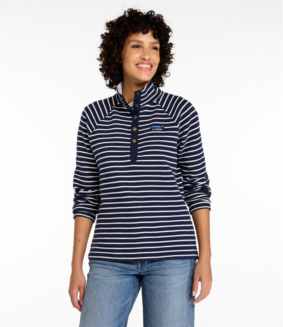 Women's Lakewashed Double-Knit Quarter-Snap Stripe