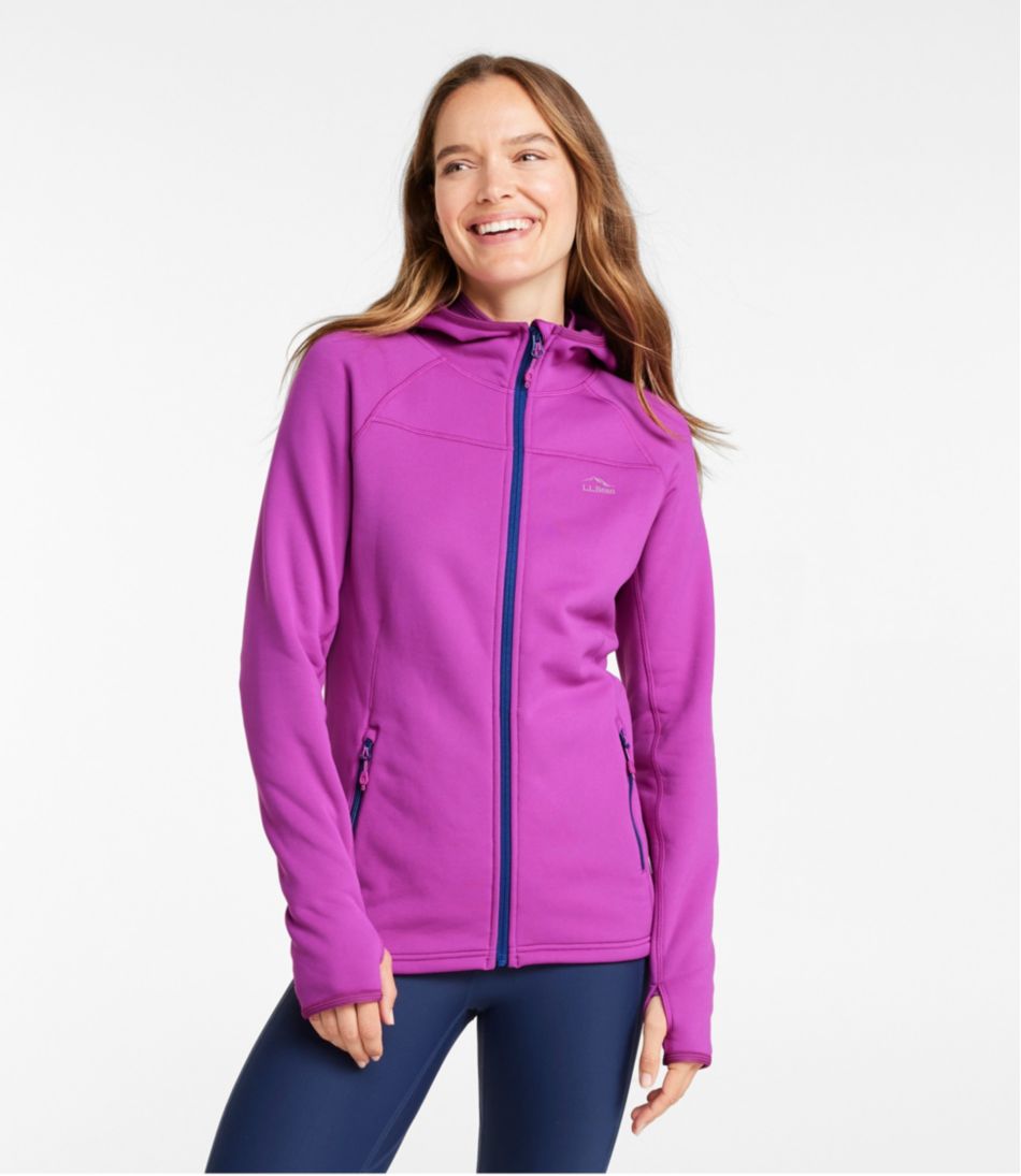 Women's PrimaLoft ThermaStretch Fleece Jacket Hooded Full-Zip