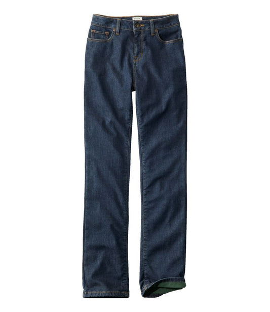 Women's True Shape Jeans, High-Rise Straight-Leg Fleece-Lined