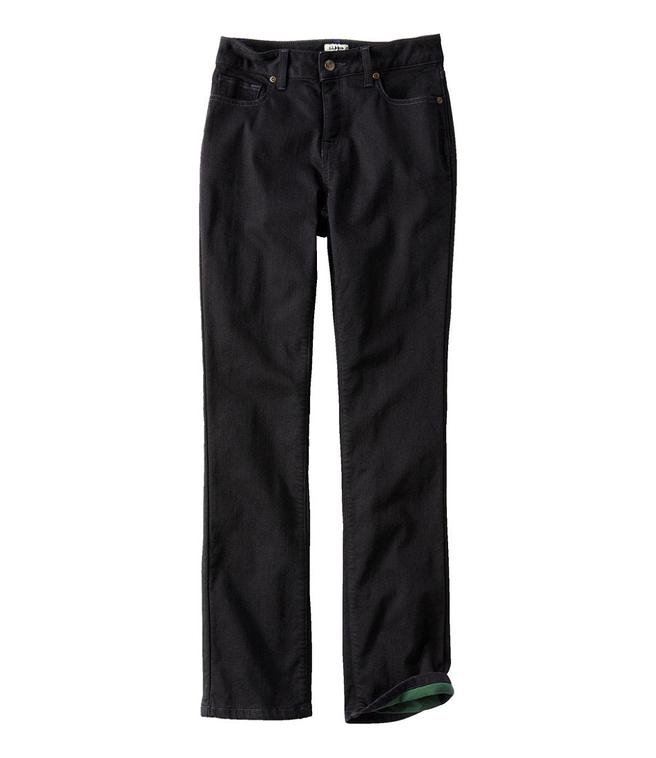 Women's True Shape Jeans High-Rise Straight-Leg Fleece-Lined