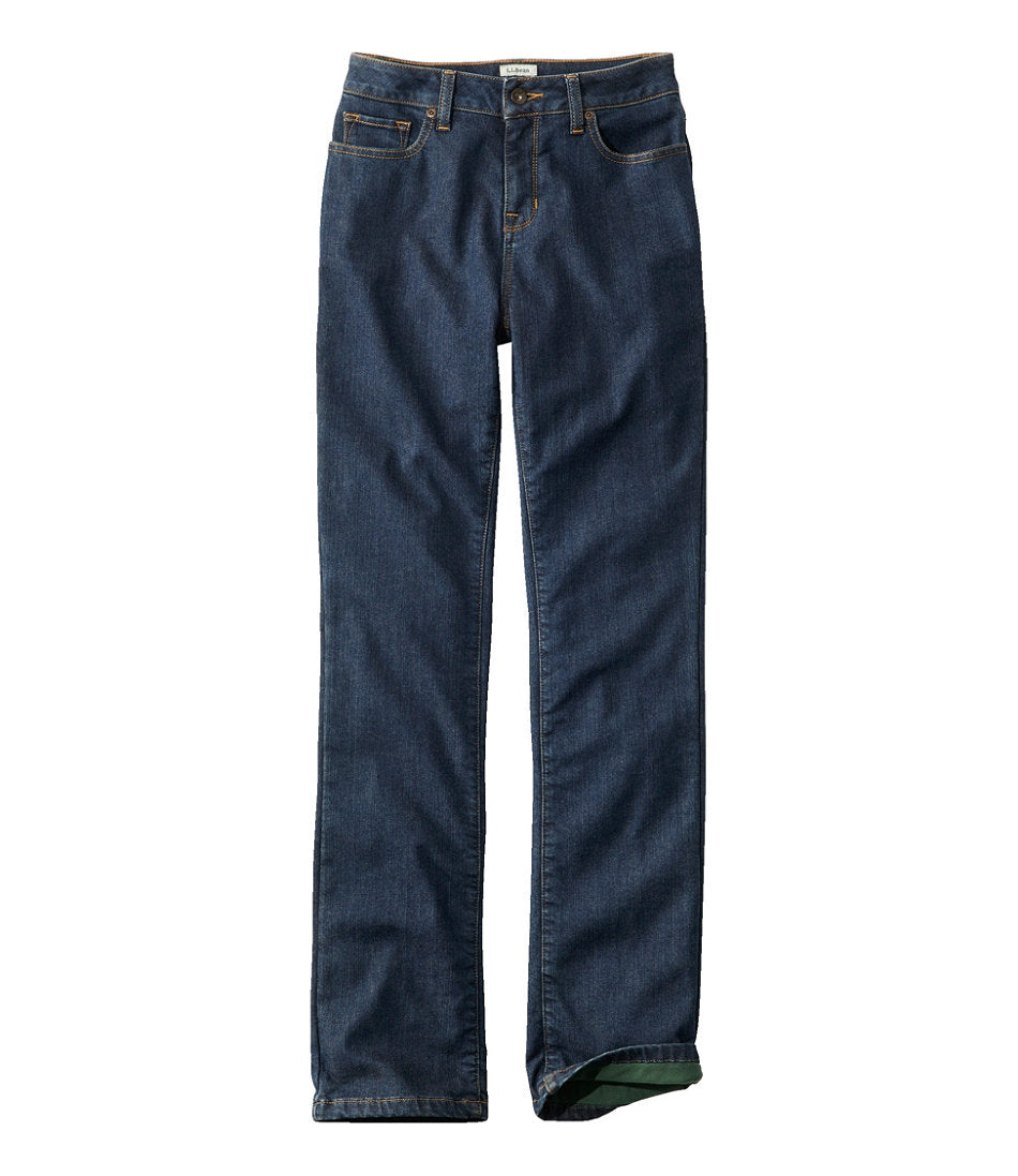 Women's True Shape Jeans High-Rise Straight-Leg Fleece-Lined