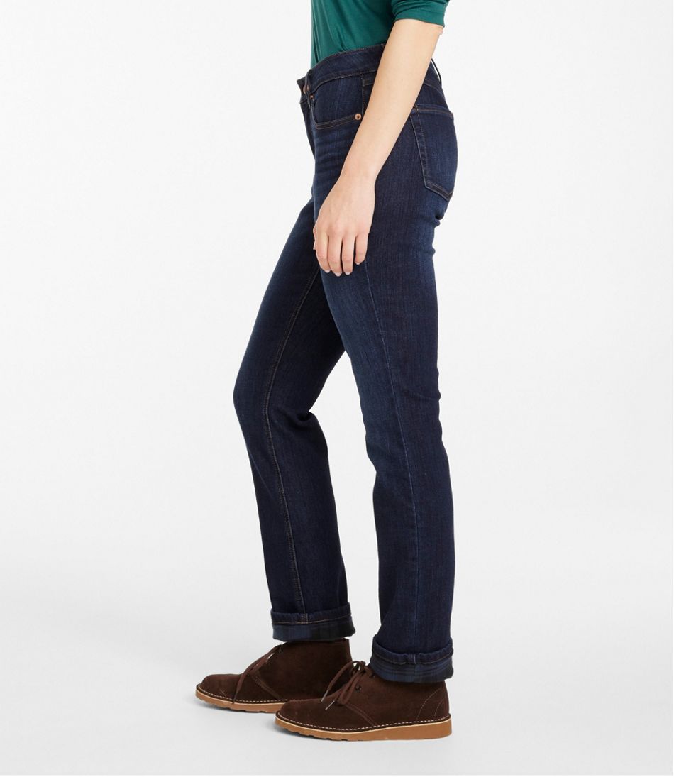 Mid-Rise Straight-Leg Lined Women's BeanFlex® Jeans