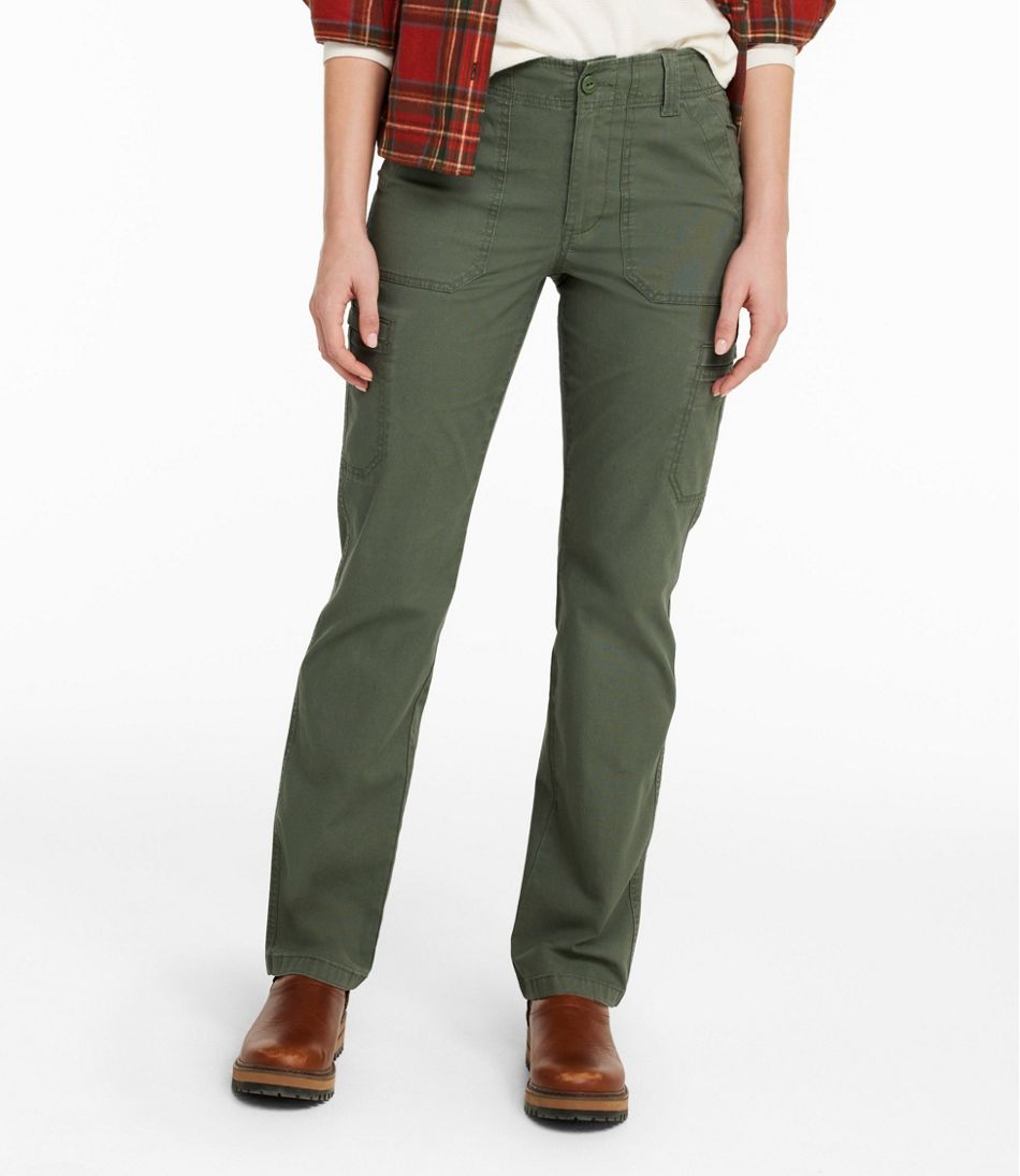 Women's 207 Vintage Cotton Canvas Pants Mid-Rise Straight-Leg Cargo