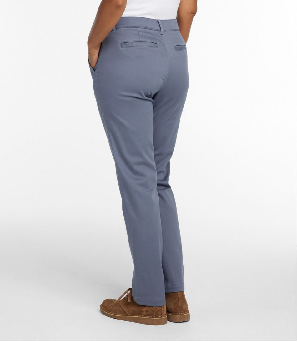 Mid-Rise Straight-Leg Chino Women's Comfort Stretch Pants