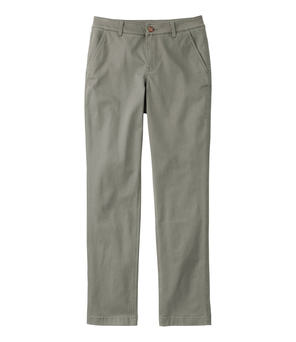 Mid-Rise Straight-Leg Chino Women's Comfort Stretch Pants