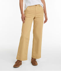 Mid-Rise Wide-Leg Chino Women's Comfort Stretch Pants
