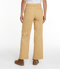 Mid-Rise Wide-Leg Chino Women's Comfort Stretch Pants