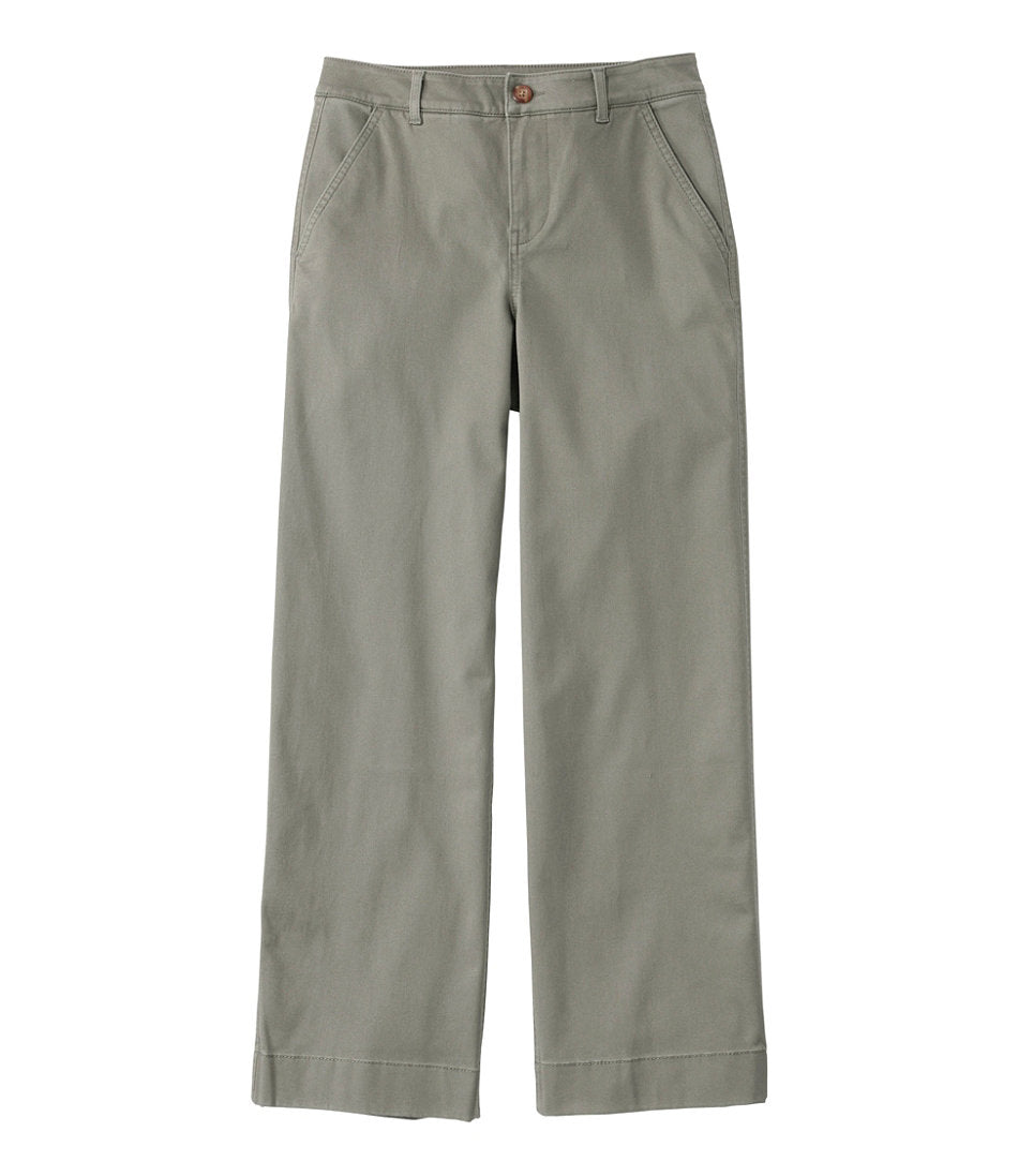 Mid-Rise Wide-Leg Chino Women's Comfort Stretch Pants