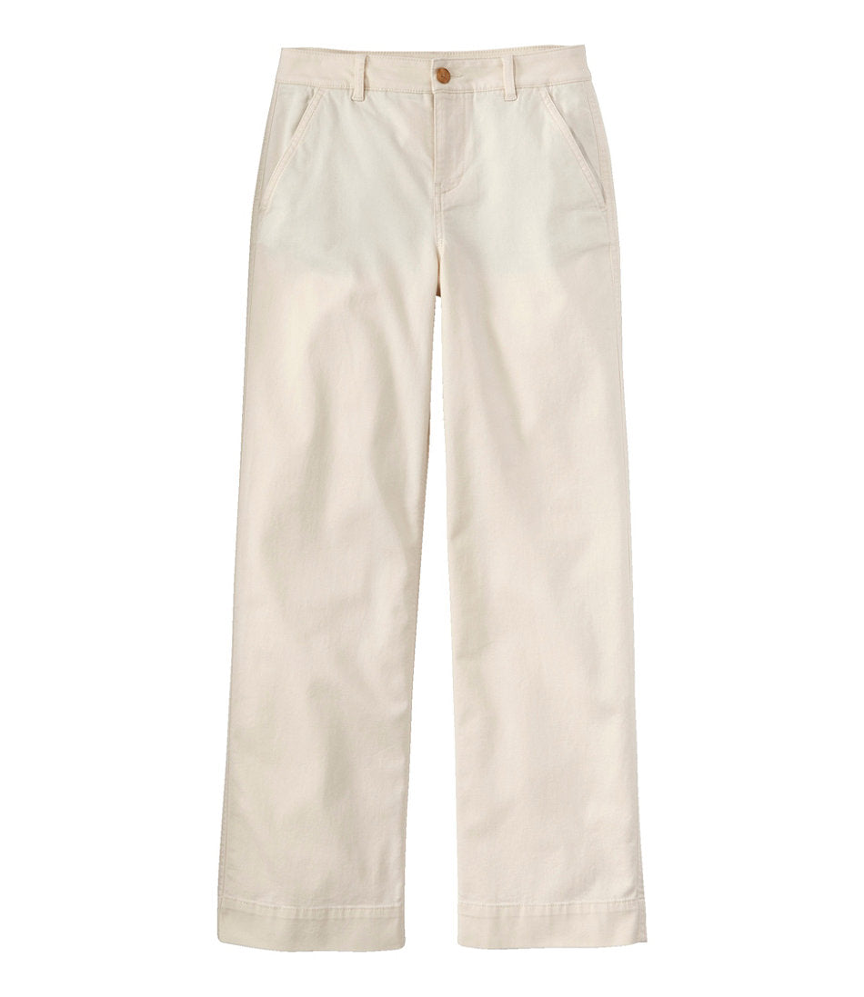Mid-Rise Wide-Leg Chino Women's Comfort Stretch Pants