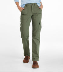 Mid-Rise Straight-Leg Cargo Women's Comfort Stretch Pants