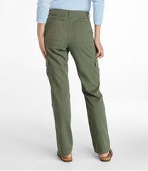 Mid-Rise Straight-Leg Cargo Women's Comfort Stretch Pants