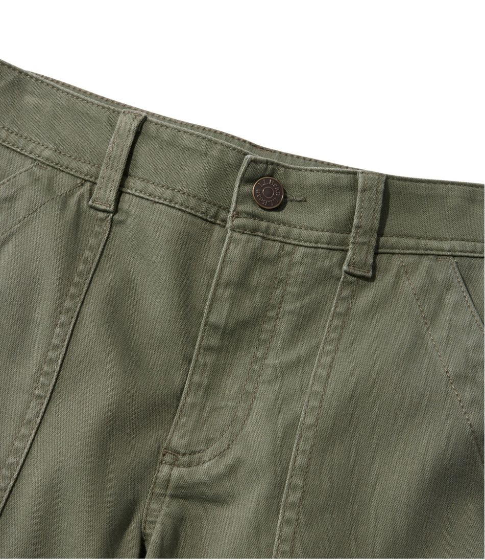 Mid-Rise Straight-Leg Cargo Women's Comfort Stretch Pants