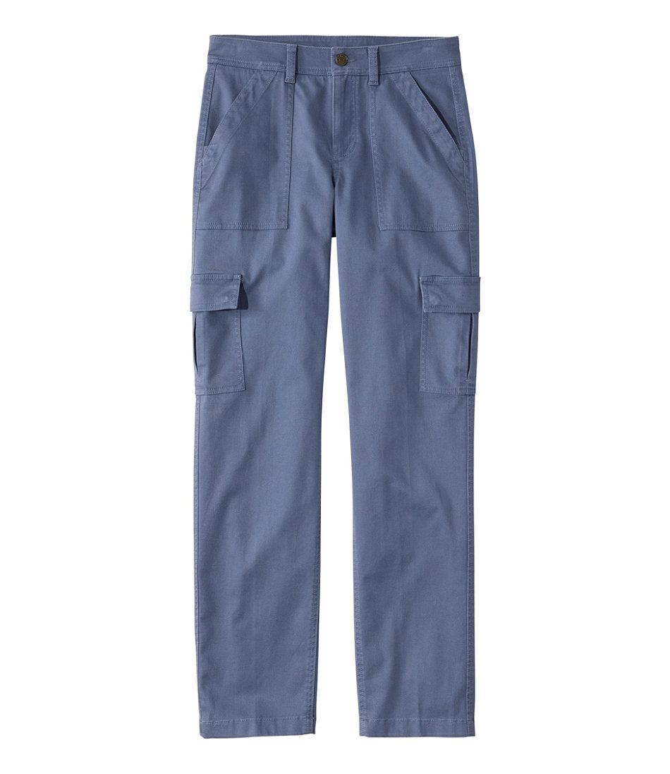 Mid-Rise Straight-Leg Cargo Women's Comfort Stretch Pants