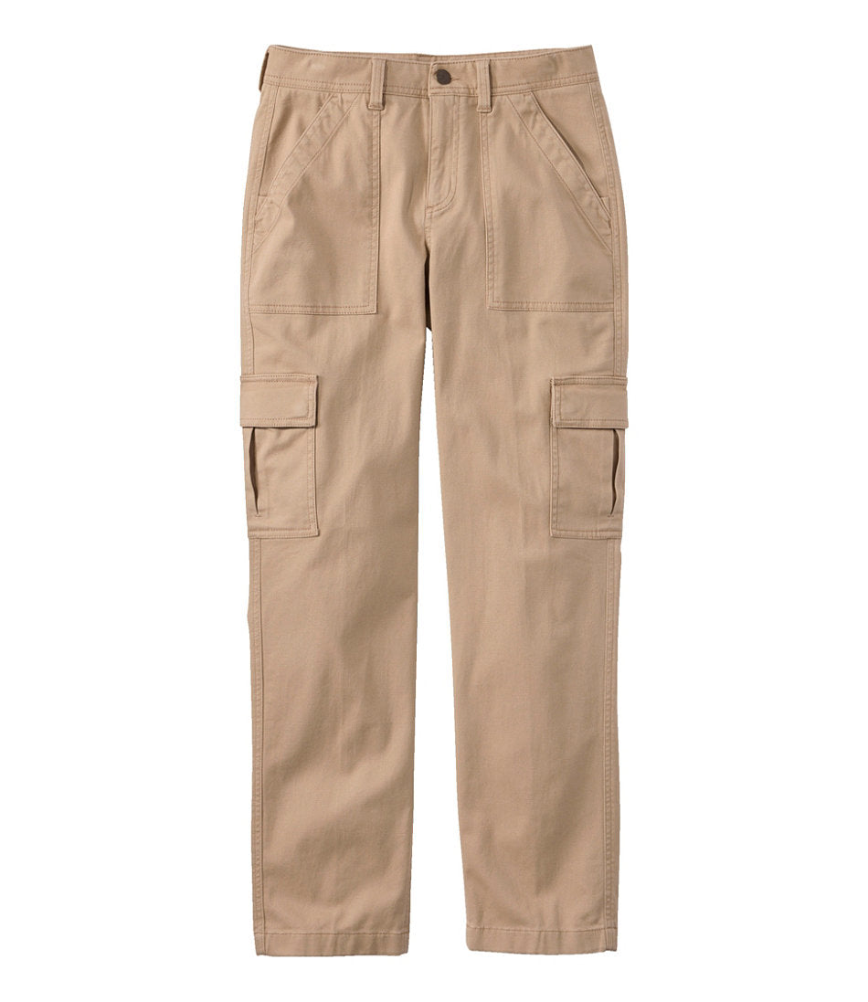 Mid-Rise Straight-Leg Cargo Women's Comfort Stretch Pants