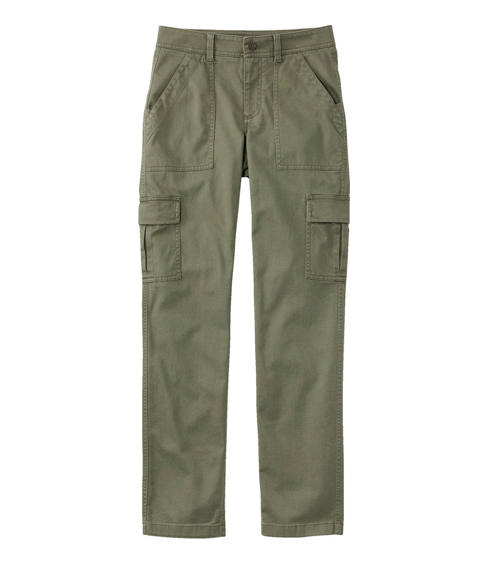 Mid-Rise Straight-Leg Cargo Women's Comfort Stretch Pants
