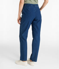 Denim Straight-Leg Fleece-Backed Women's Perfect Fit Pants