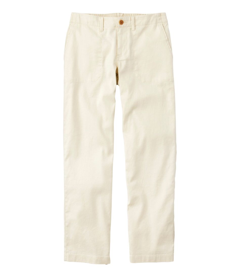 High-Rise Ankle Women's Comfort Stretch Cotton/Linen Pants