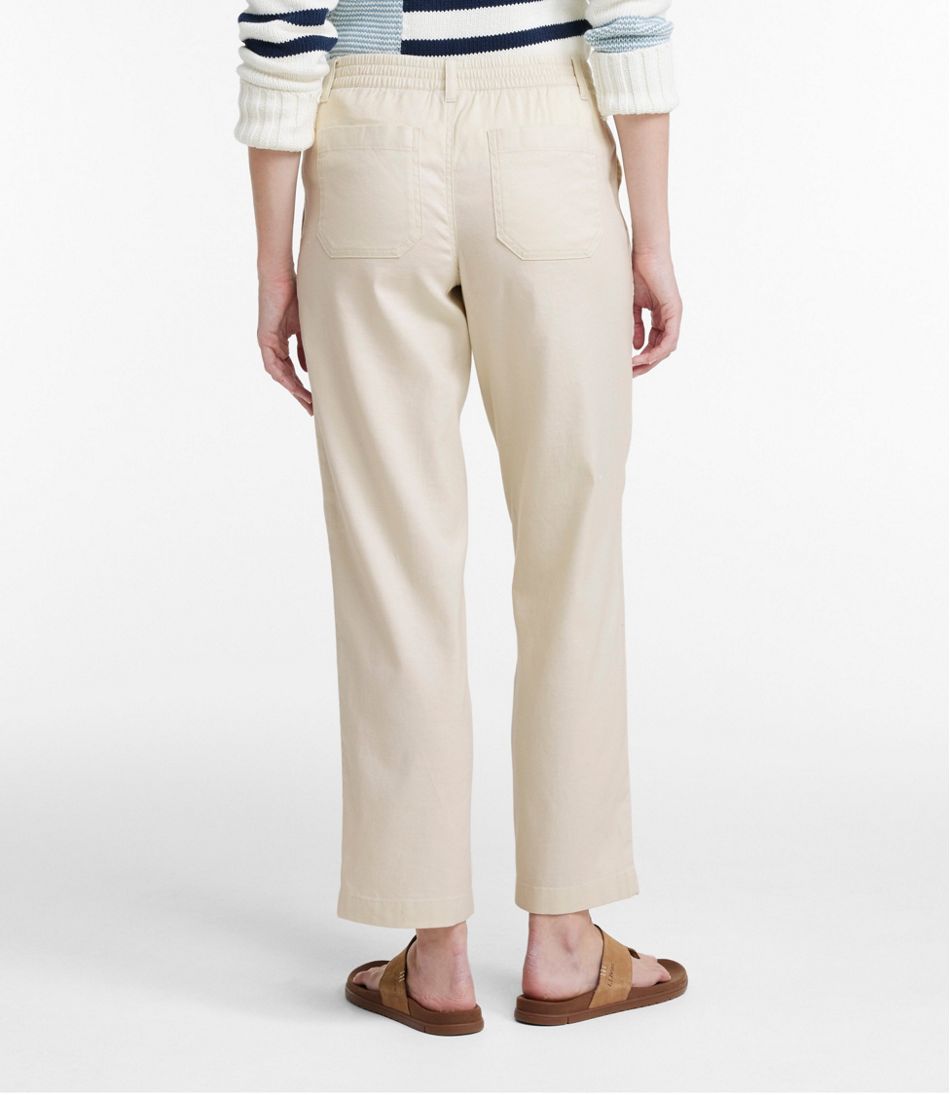 High-Rise Ankle Women's Comfort Stretch Cotton/Linen Pants