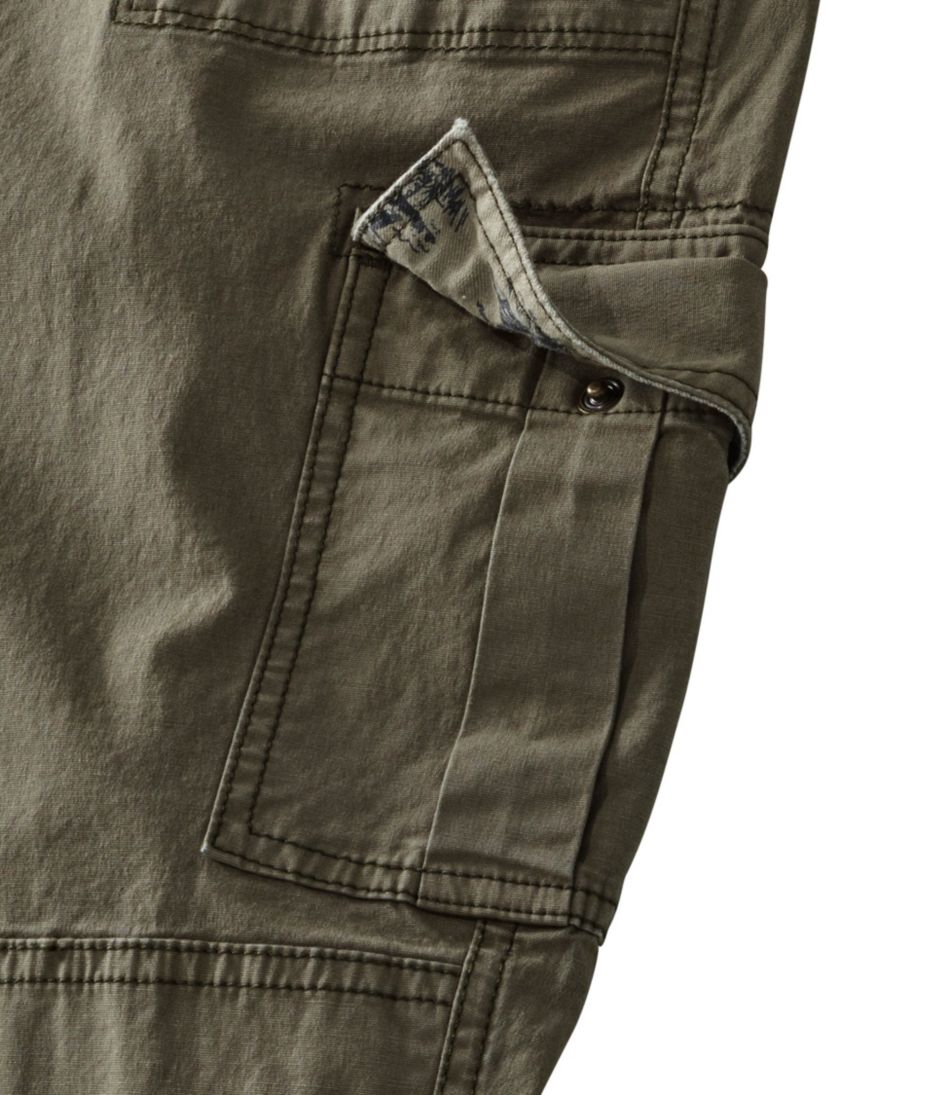 Women's Stretch Canvas Cargo Pants Mid-Rise Straight-Leg