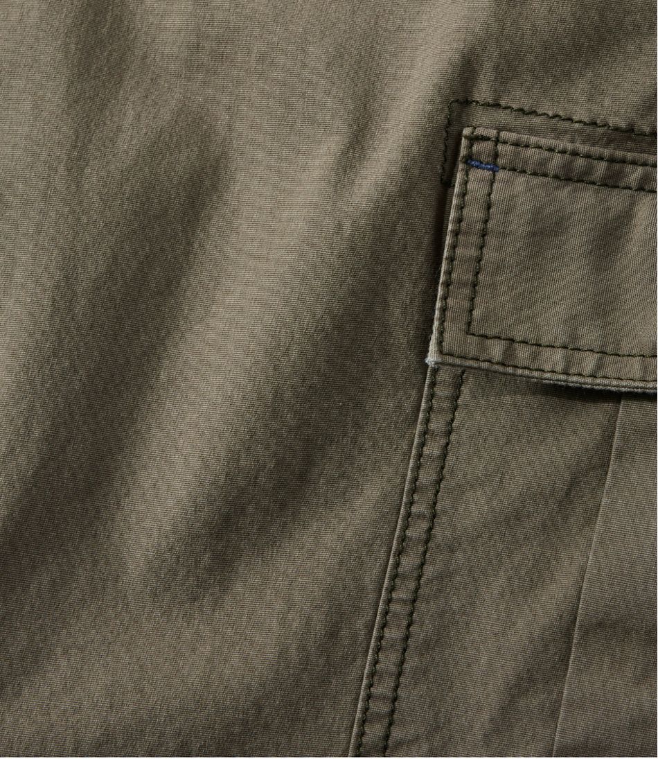 Women's Stretch Canvas Cargo Pants Mid-Rise Straight-Leg