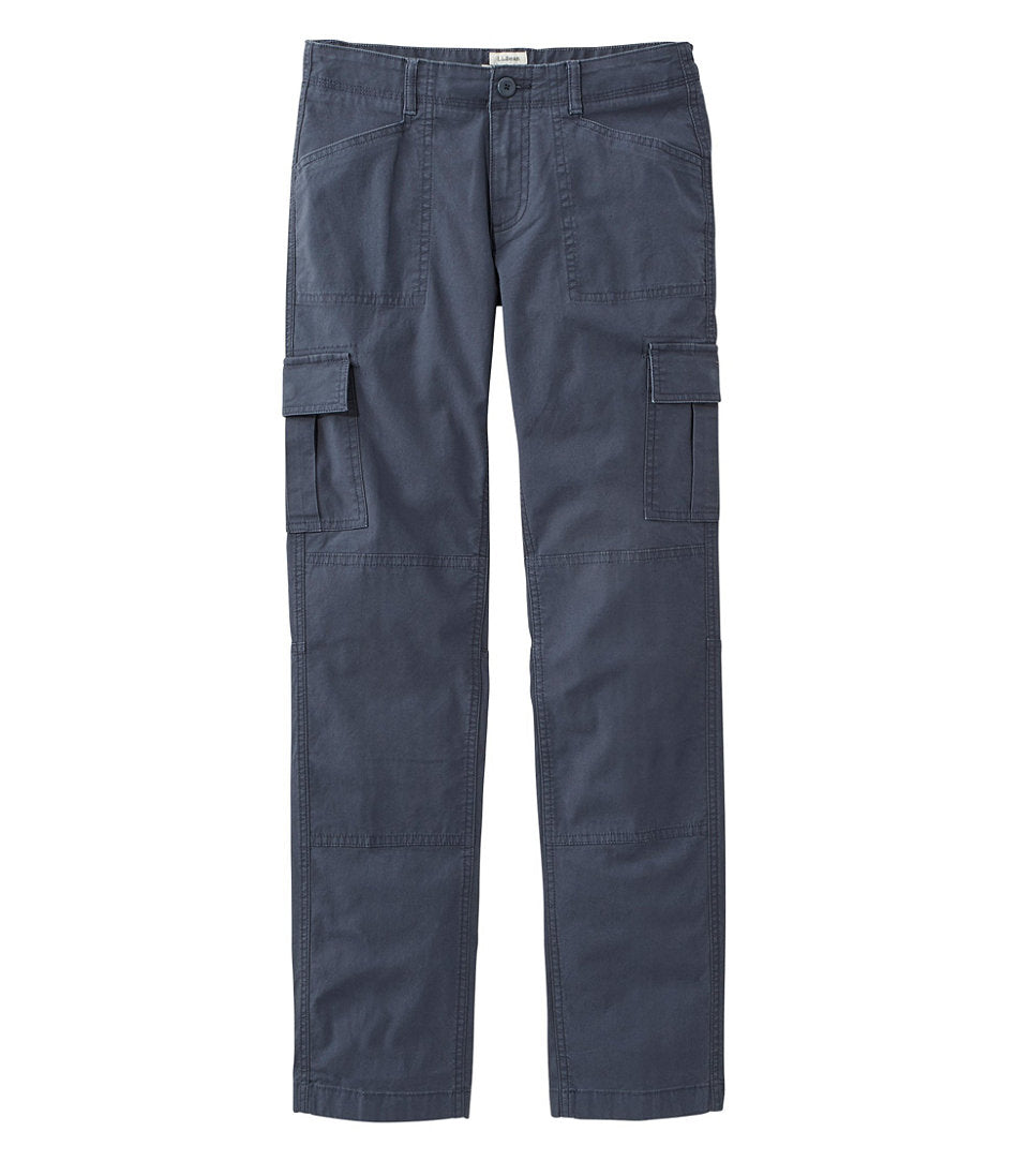 Women's Stretch Canvas Cargo Pants Mid-Rise Straight-Leg