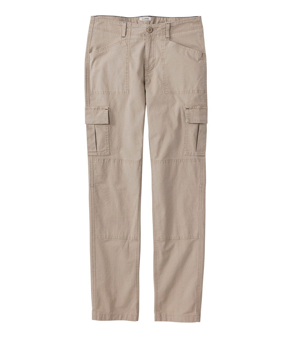 Women's Stretch Canvas Cargo Pants Mid-Rise Straight-Leg