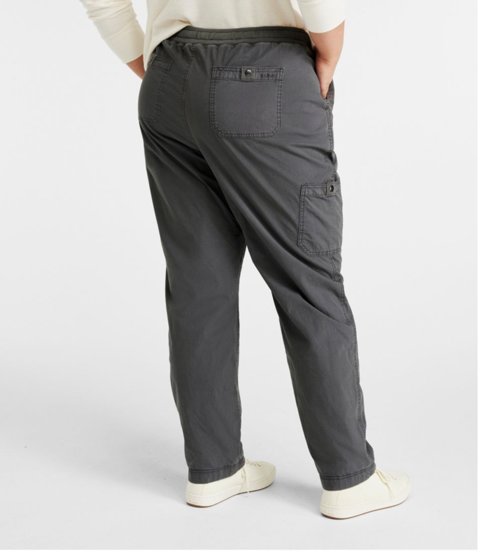 Women's Stretch Ripstop Pull-On Pants Slim-Leg Fleece-Lined