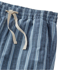 Mid-Rise Wide-Leg Stripe Chambray Women's Lakewashed Pull-On Chinos