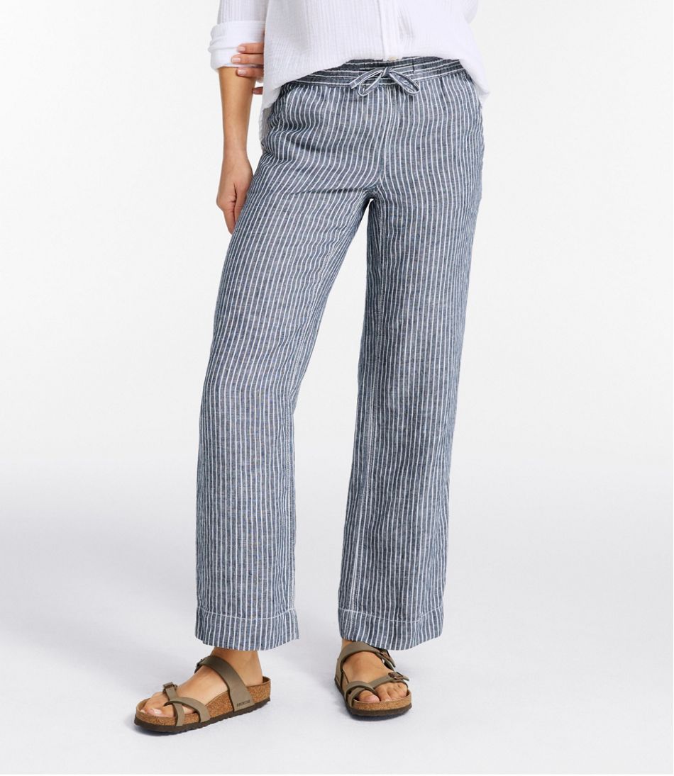 Stripe Women's Premium Washable Linen Pull-On Pants
