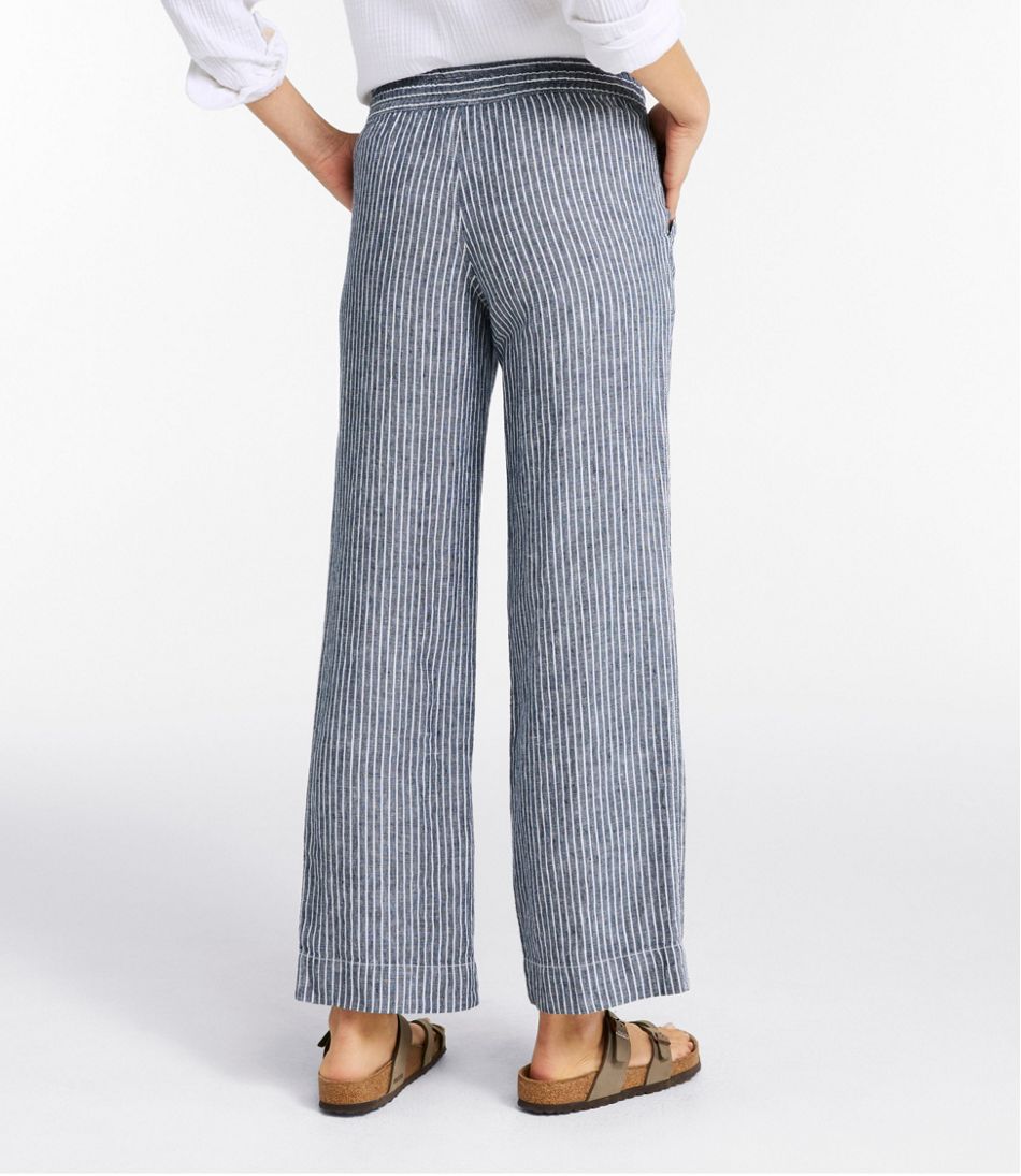 Stripe Women's Premium Washable Linen Pull-On Pants
