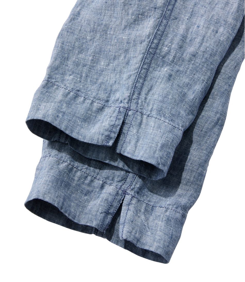 Mid-Rise Tapered-Leg Women's Premium Linen Pull-On Ankle Pants