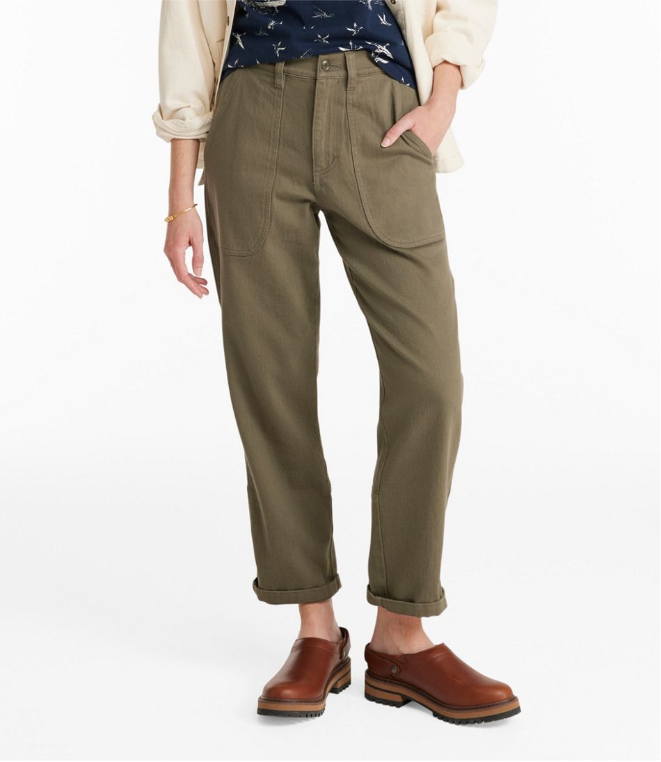Women's Signature Washed Cotton Barrel Pants High-Rise Tapered Leg