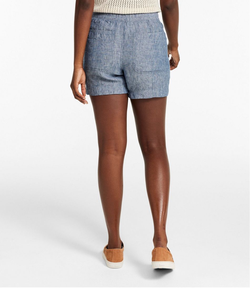Mid-Rise 6" Women's Premium Washable Linen Shorts