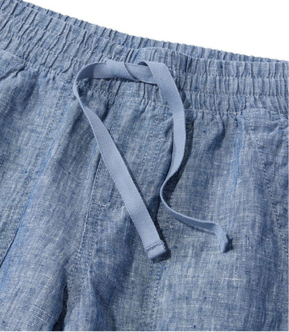 Women's Premium Washable Linen Shorts, Mid-Rise 6"