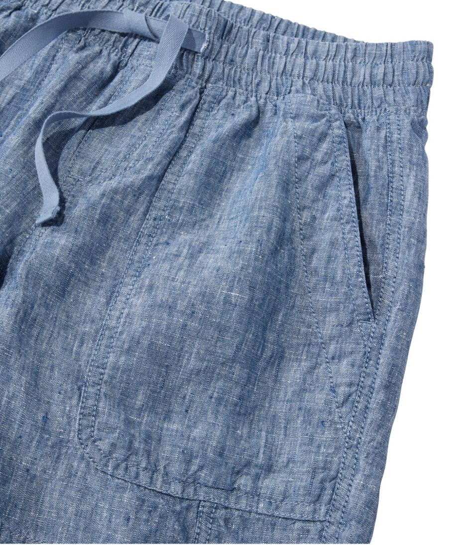 Mid-Rise 6" Women's Premium Washable Linen Shorts