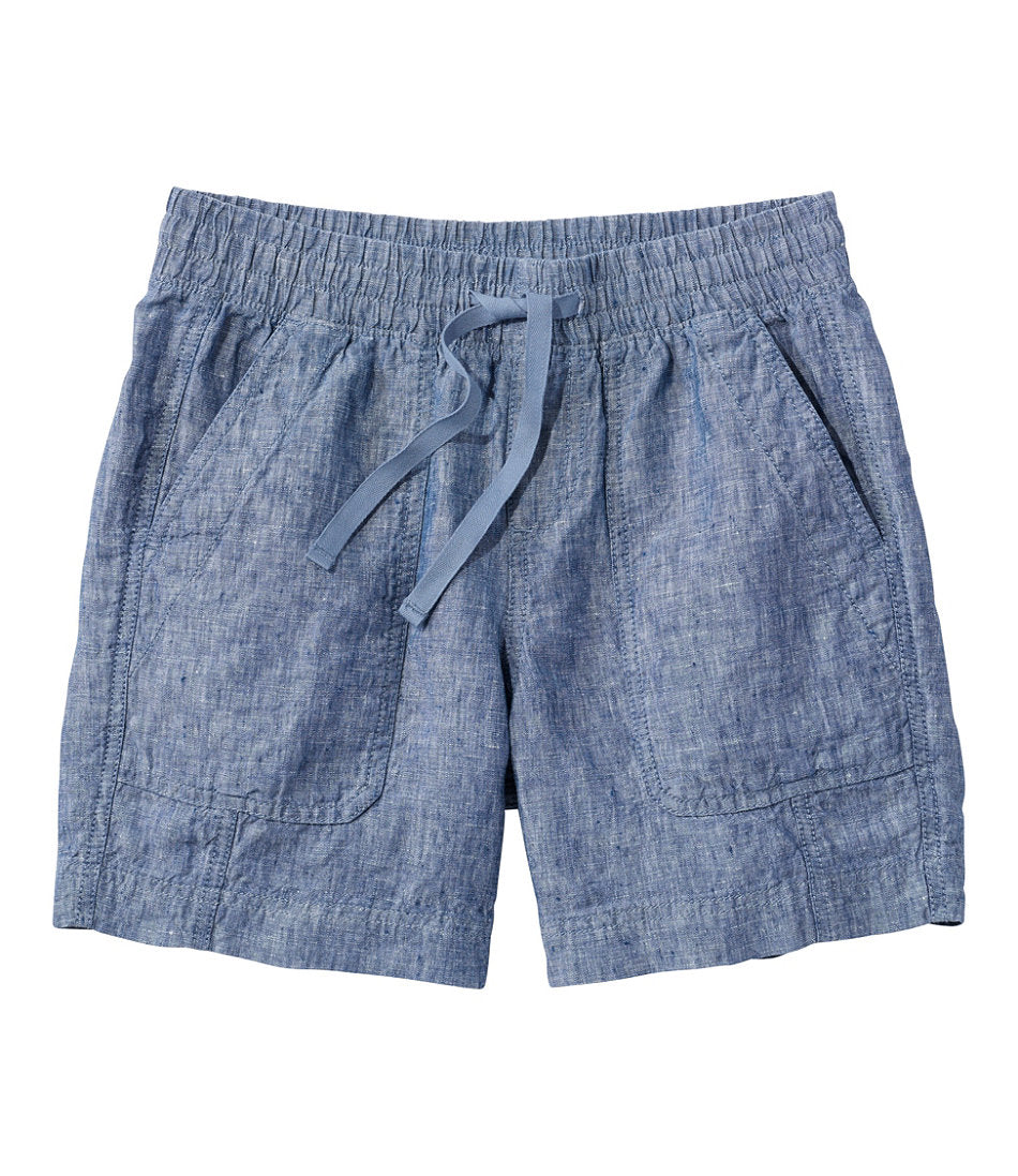 Mid-Rise 6" Women's Premium Washable Linen Shorts