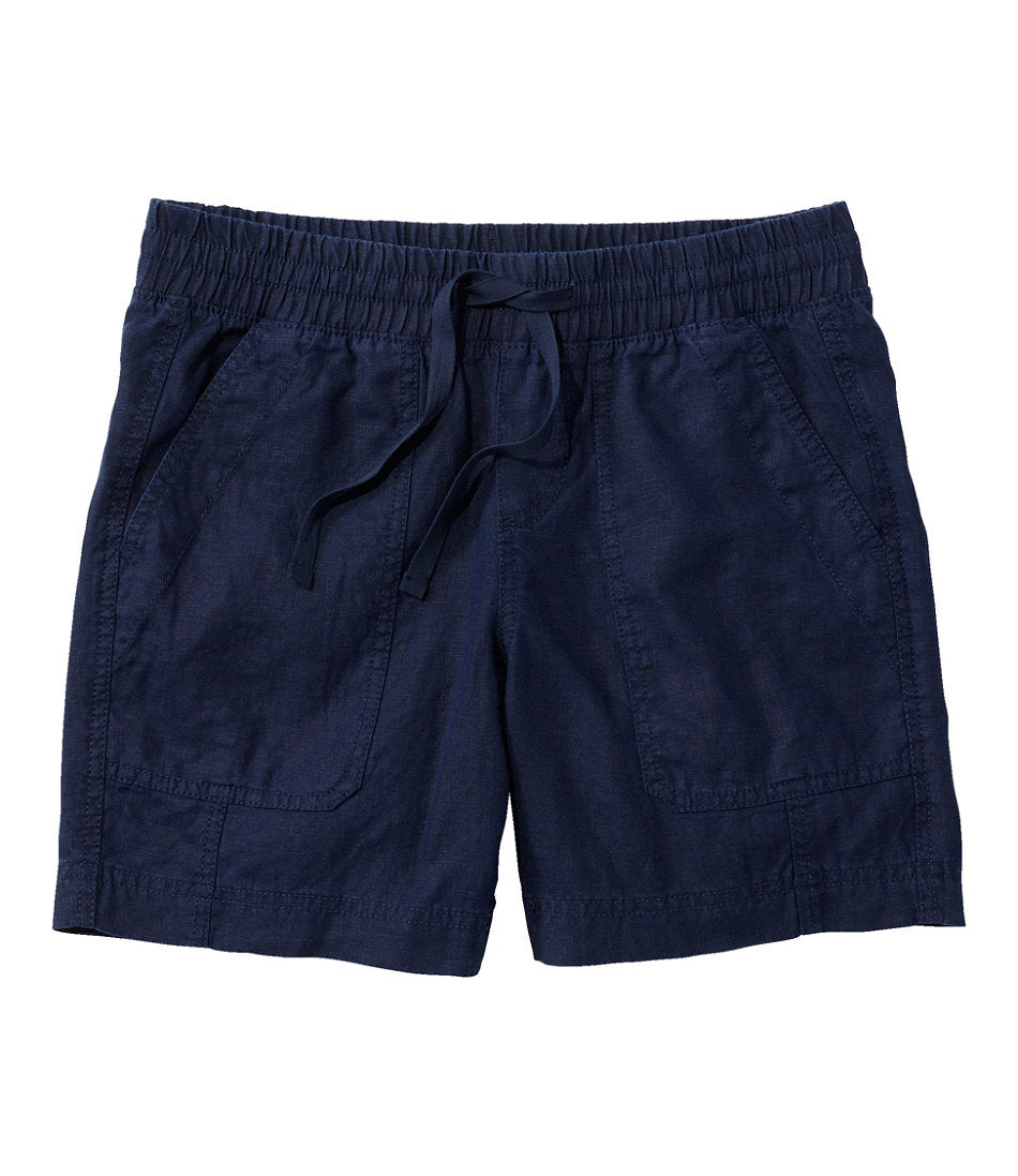Mid-Rise 6" Women's Premium Washable Linen Shorts