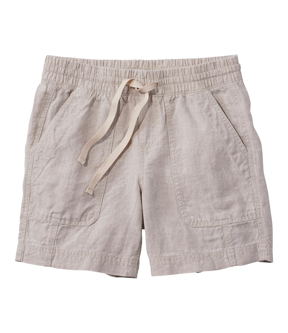 Mid-Rise 6" Women's Premium Washable Linen Shorts