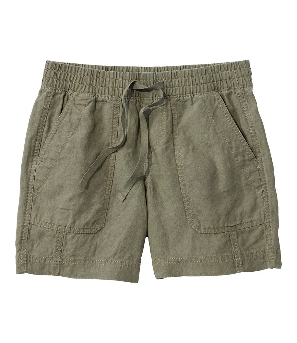 Mid-Rise 6" Women's Premium Washable Linen Shorts