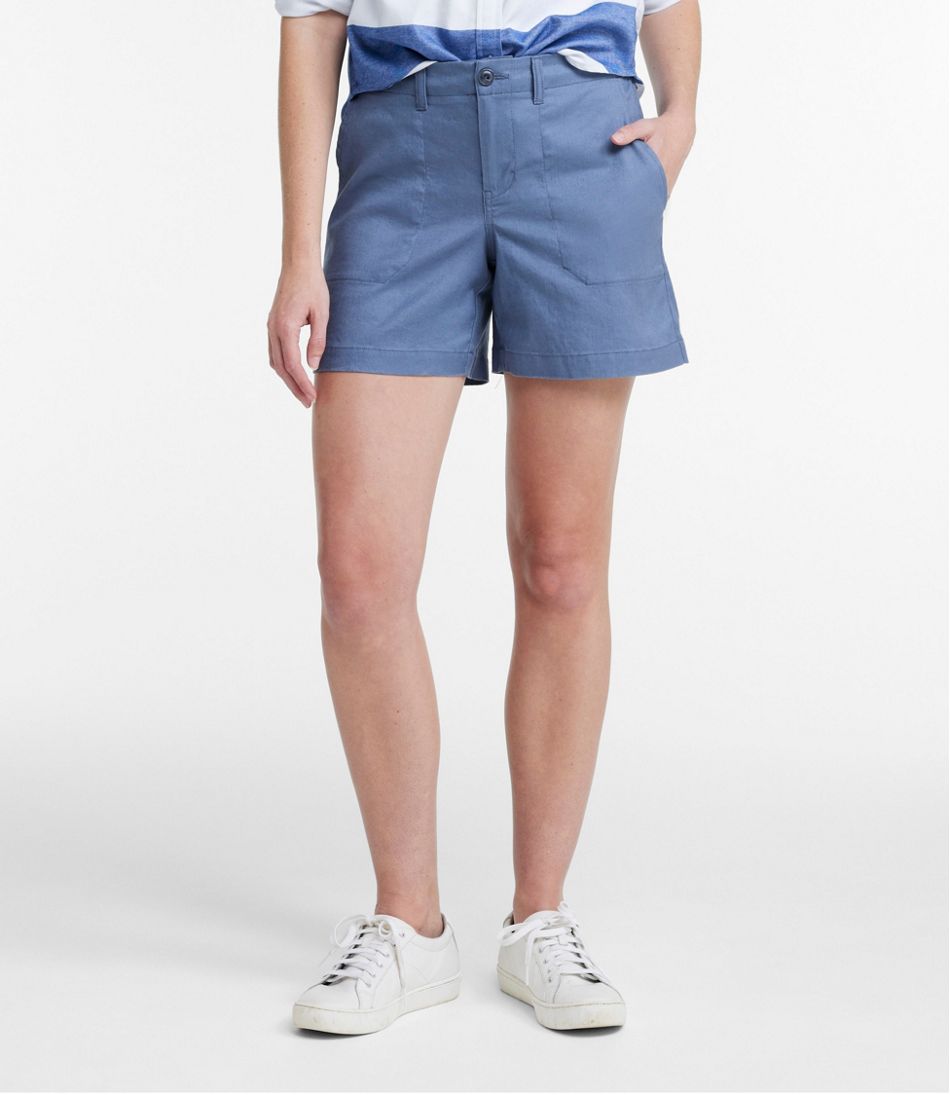 High-Rise 7" Women's Comfort Stretch Cotton/Linen Shorts