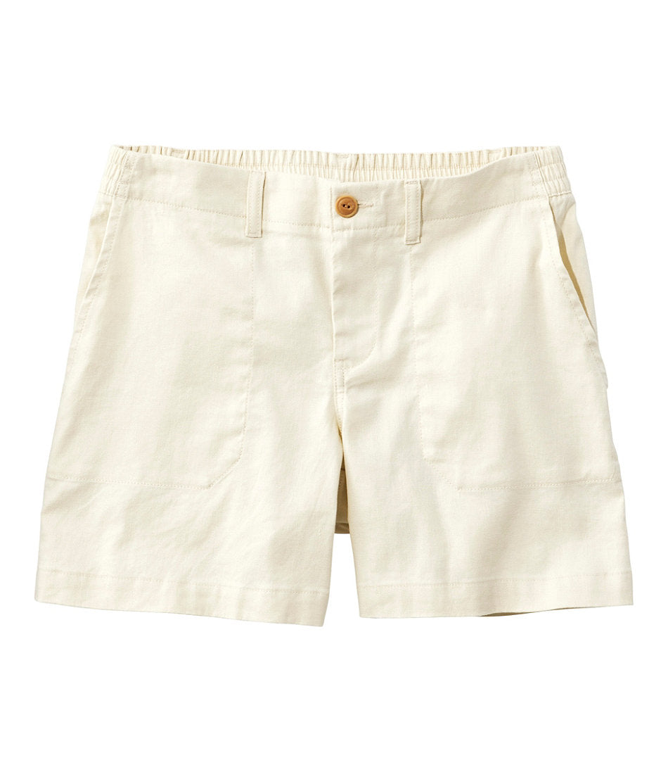 High-Rise 7" Women's Comfort Stretch Cotton/Linen Shorts