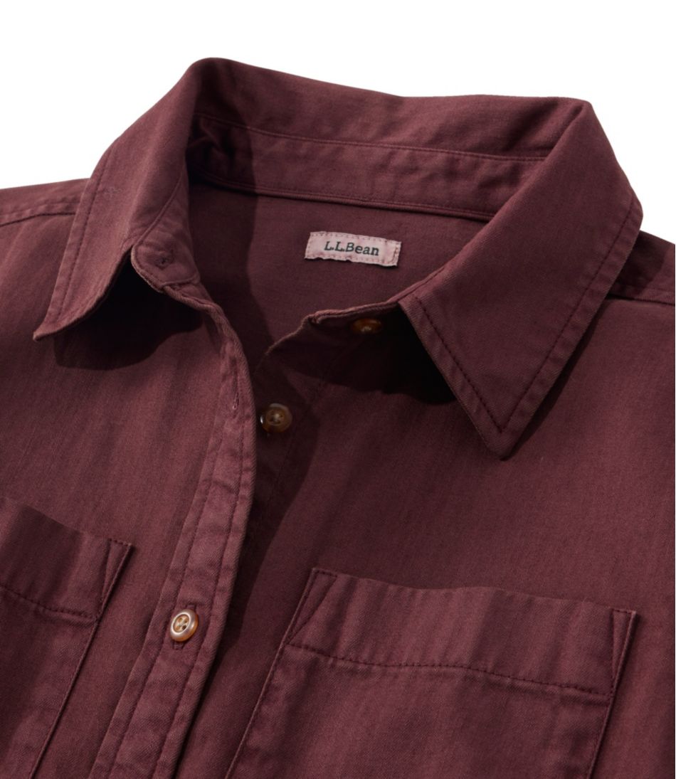 Women's L.L. Bean Heritage Washed Denim Shirt Dress Garment-Dye