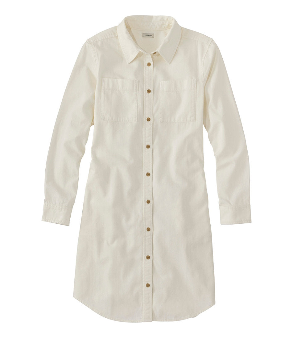 Women's L.L. Bean Heritage Washed Denim Shirt Dress Garment-Dye