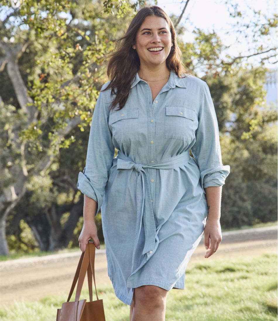 Button-Front Women's Signature Camp Shirt Dress